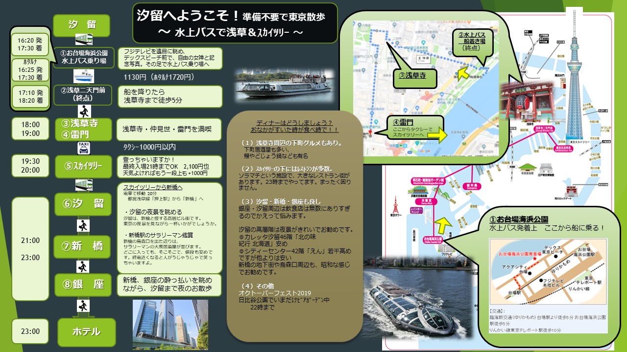 汐留からの散策モデルコース Shiodome Info